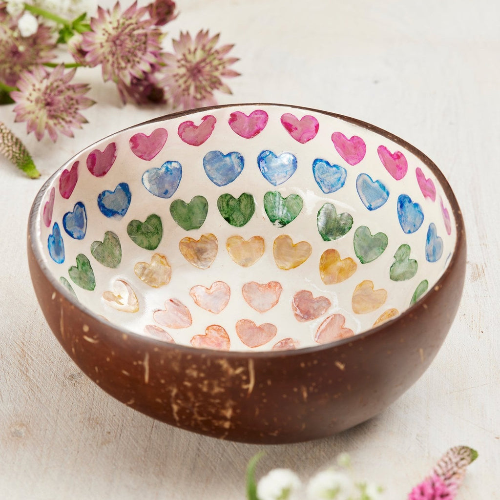 Heart Pattern Coconut Shell Trinket Dish - BW11 - Uneeka