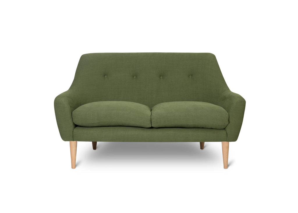 Hepburn 2 Seater Upholstered Fabric Sofa - Made To Order - J Brown Chamonix - 293 Linen - HEP2 - Uneeka