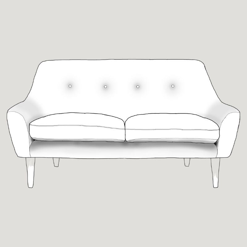 Hepburn 3 Seater Upholstered Fabric Sofa - Made To Order - J Brown Chamonix - 293 Linen - HEP3 - Uneeka