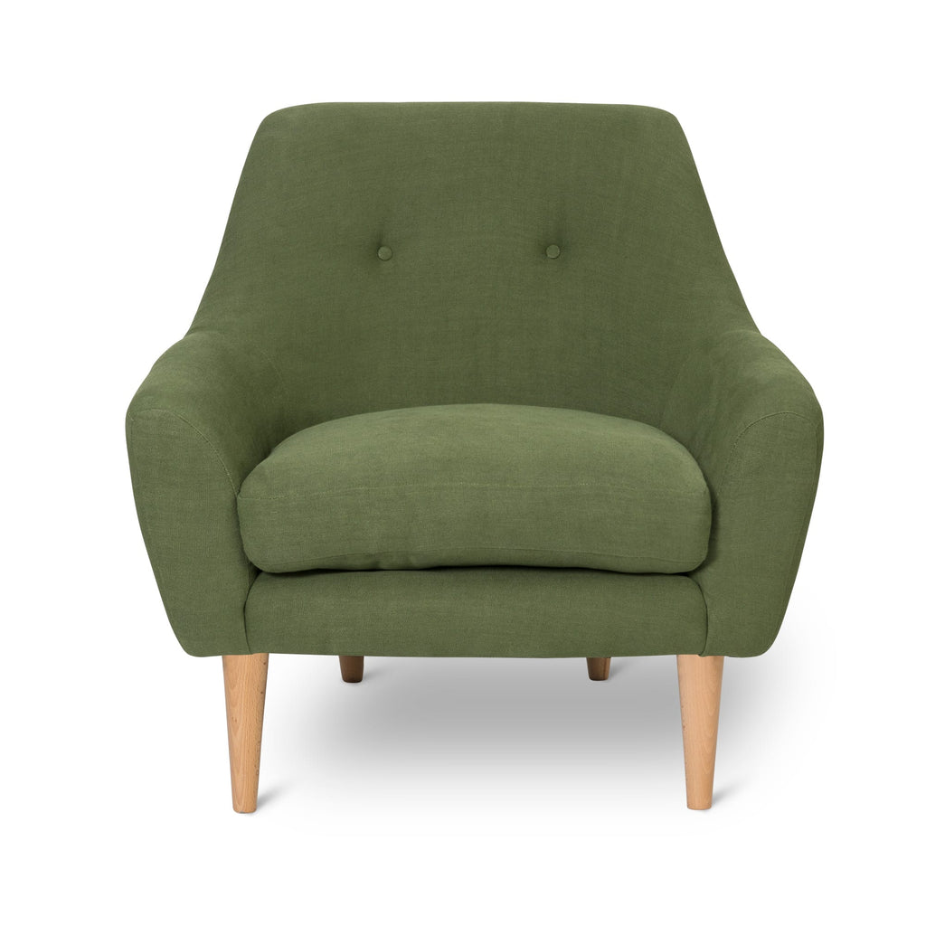 Hepburn Upholstered Fabric Armchair - Made To Order - J Brown Chamonix - 293 Linen - HEP1 - Uneeka