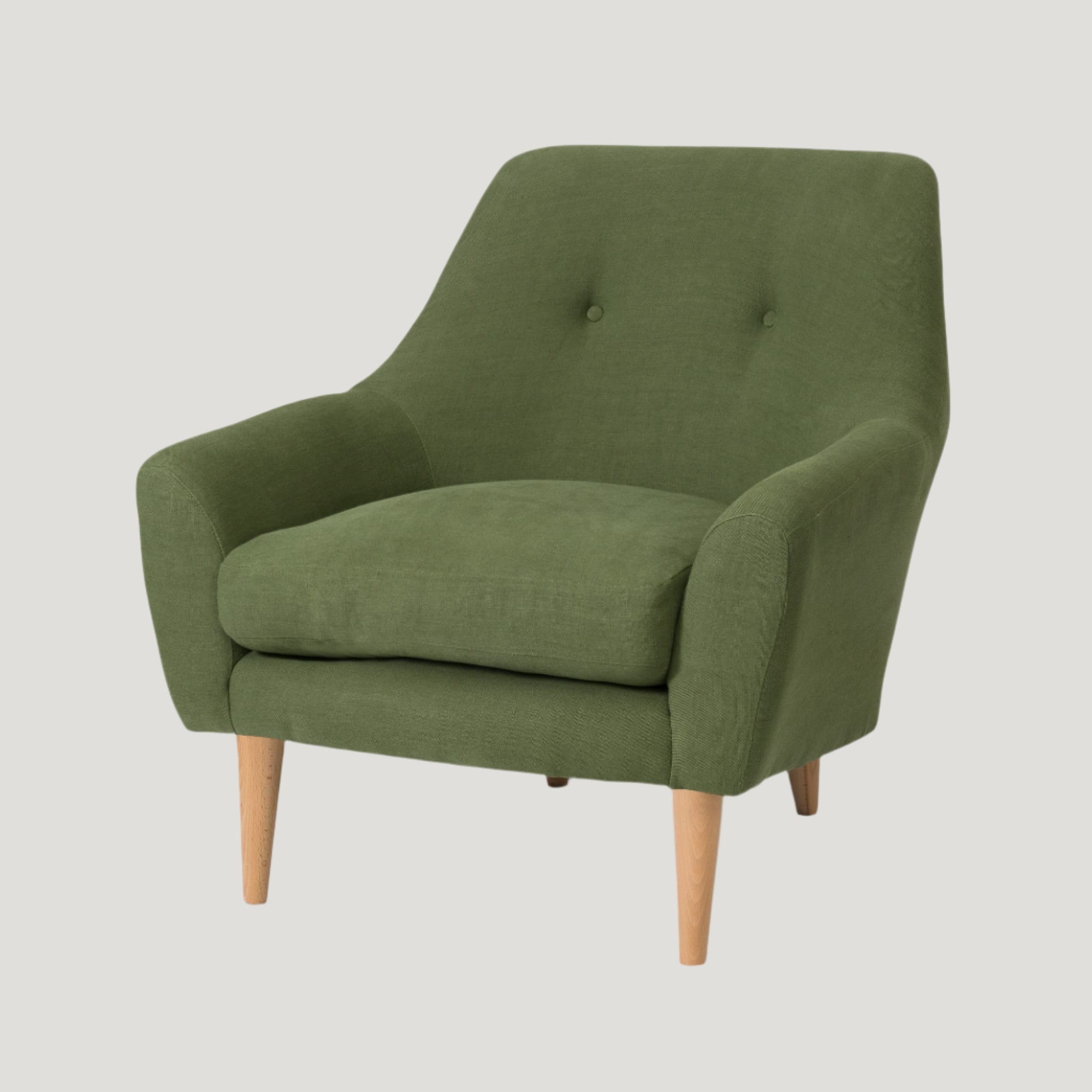 Hepburn Upholstered Fabric Armchair - Made To Order - J Brown Chamonix - 293 Linen - HEP1 - Uneeka