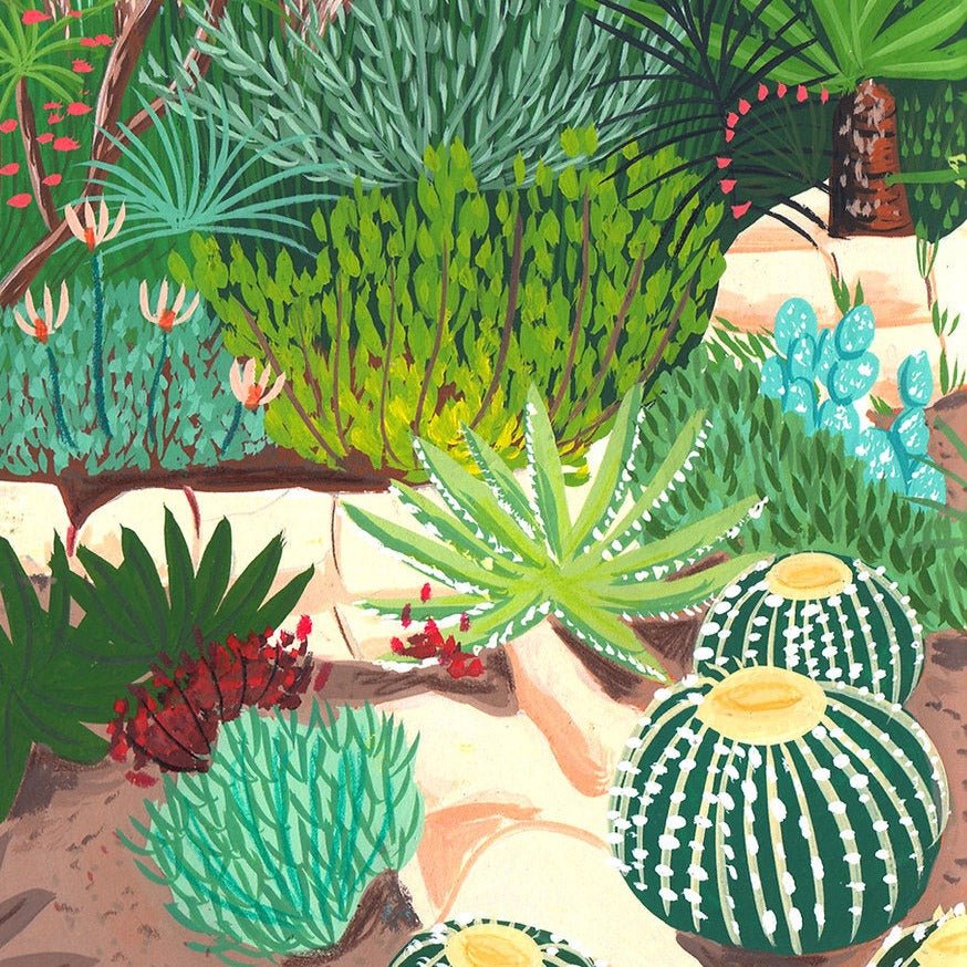 Illustrated Cactus Garden Greeting Card - Cactus Garden - Uneeka