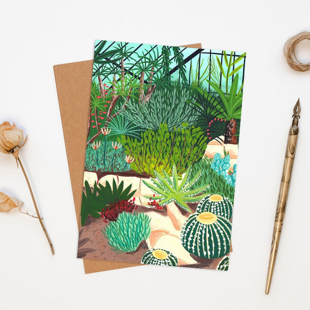 Illustrated Cactus Garden Greeting Card - Cactus Garden - Uneeka