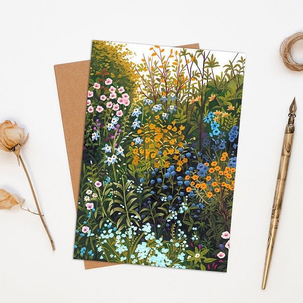 Illustrated Late Summer Garden Greetings Card - Late Summer - Uneeka