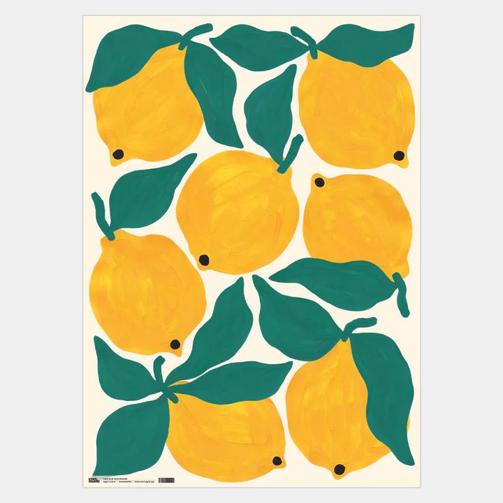 Illustrated Lemons Gift Wrap - LL - GW - 31 - Uneeka