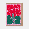 Illustrated Pink Laceleaf Greetings Art Card - LL - 61 - Uneeka