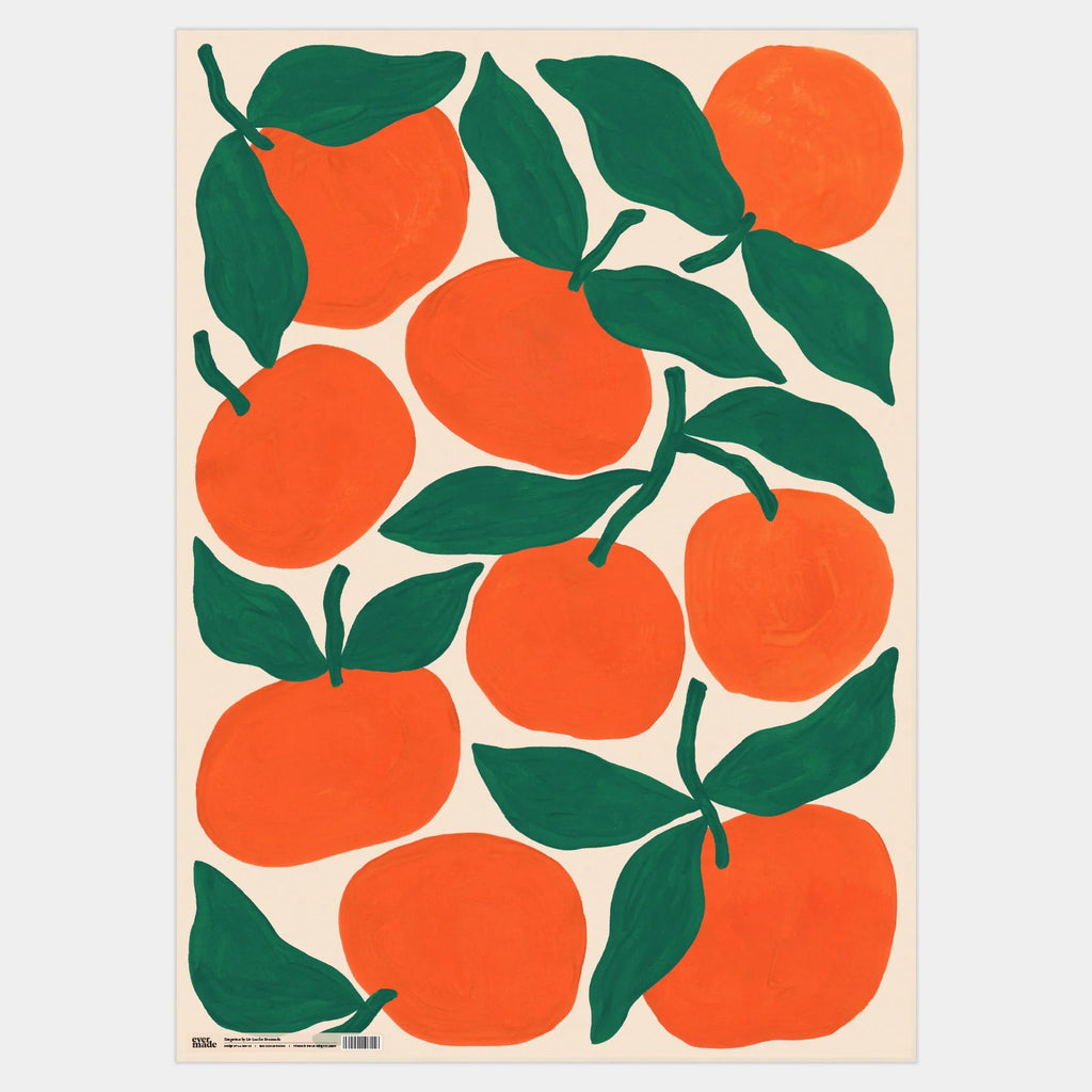 Illustrated Tangerines Gift Wrap - LL - GW - 22 - Uneeka