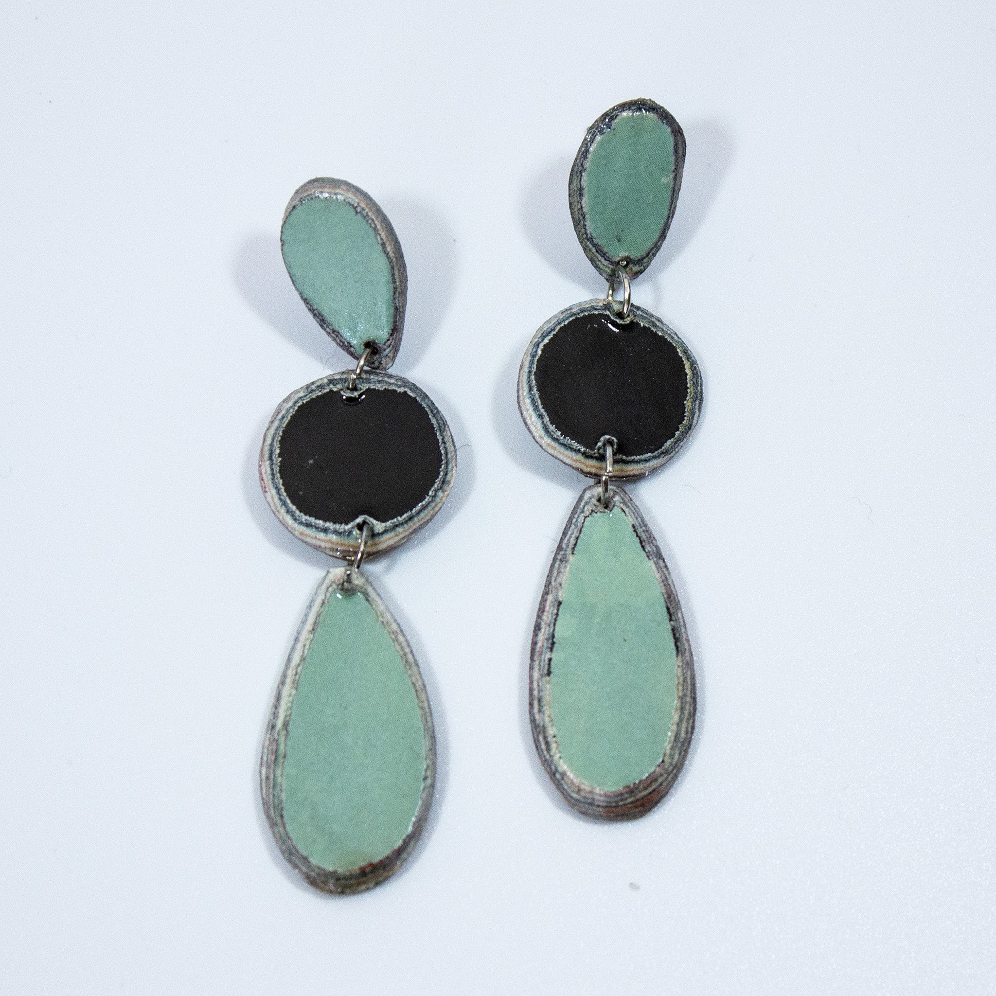 Imvula Paper Teardrop Earrings - IVE - sage - Uneeka