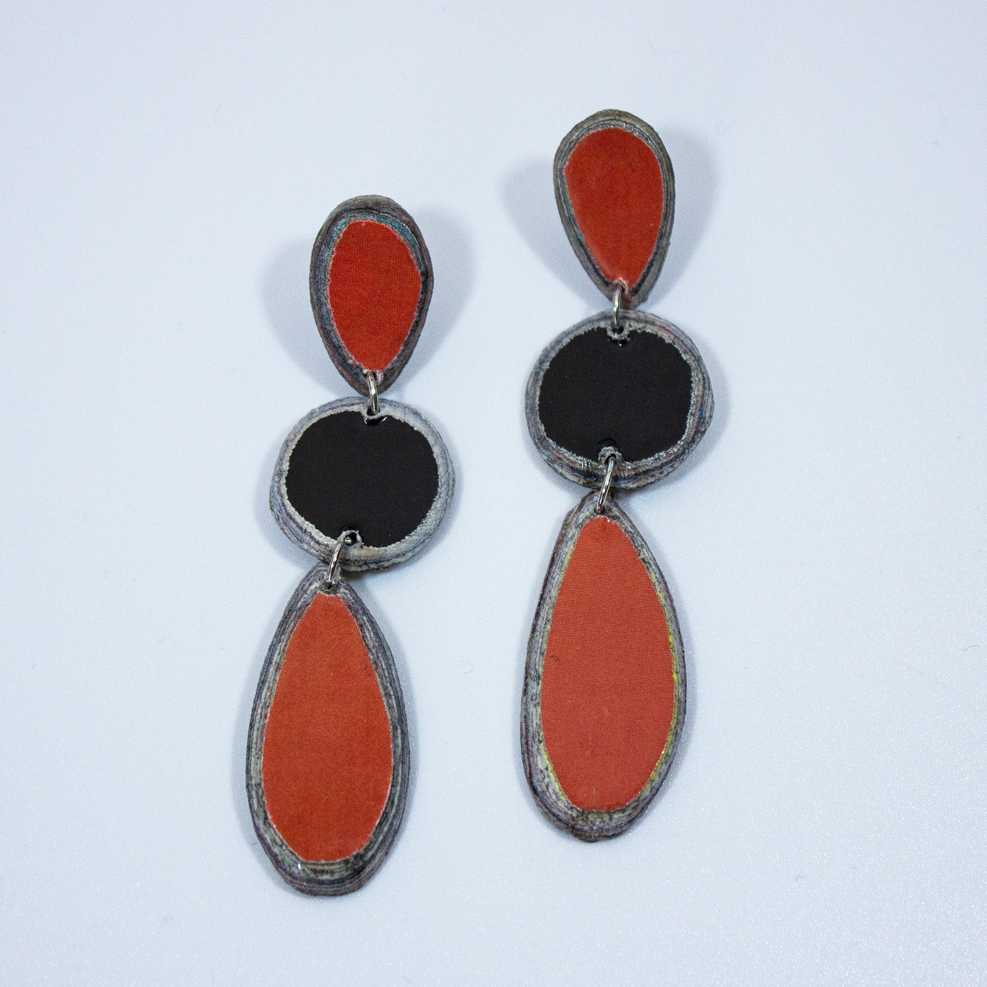 Imvula Paper Teardrop Earrings - IVE - orange - Uneeka