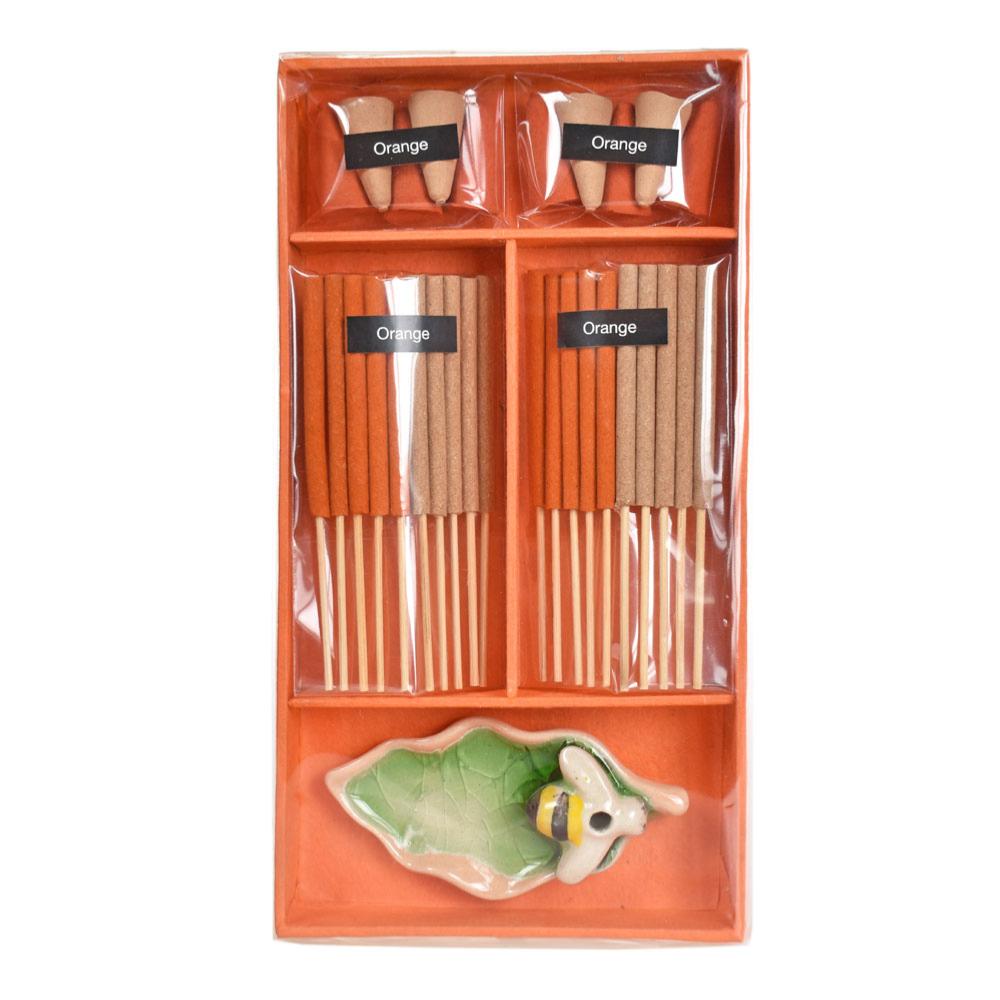 Incense Gift Set With Bee Shaped Incense Holder - TTH019G - Uneeka