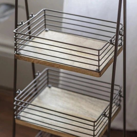 Indore Mango Wood & Iron Storage Caddy - IC0801 - Uneeka