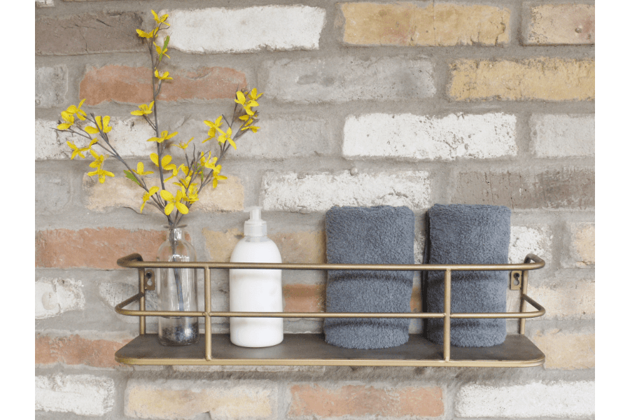 Industrial Golden Metal Shelf - 5463 - Uneeka