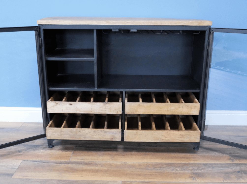 Industrial Mango Wood Bar Unit - 8096 - Uneeka