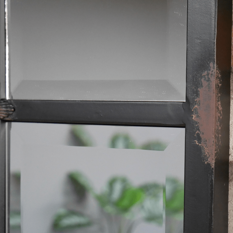 Industrial Rustic Black Frame Window Style Mirror - 6686 - Uneeka