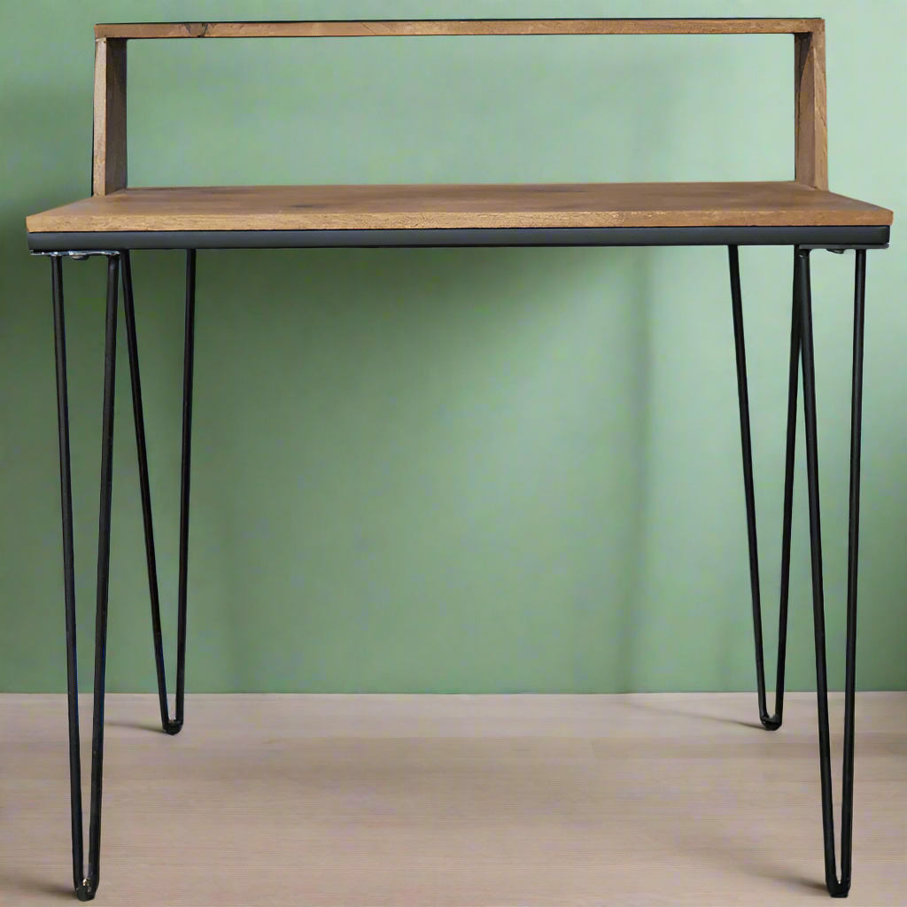 Iron and Mango Wood Industrial Desk - 7737 - Uneeka