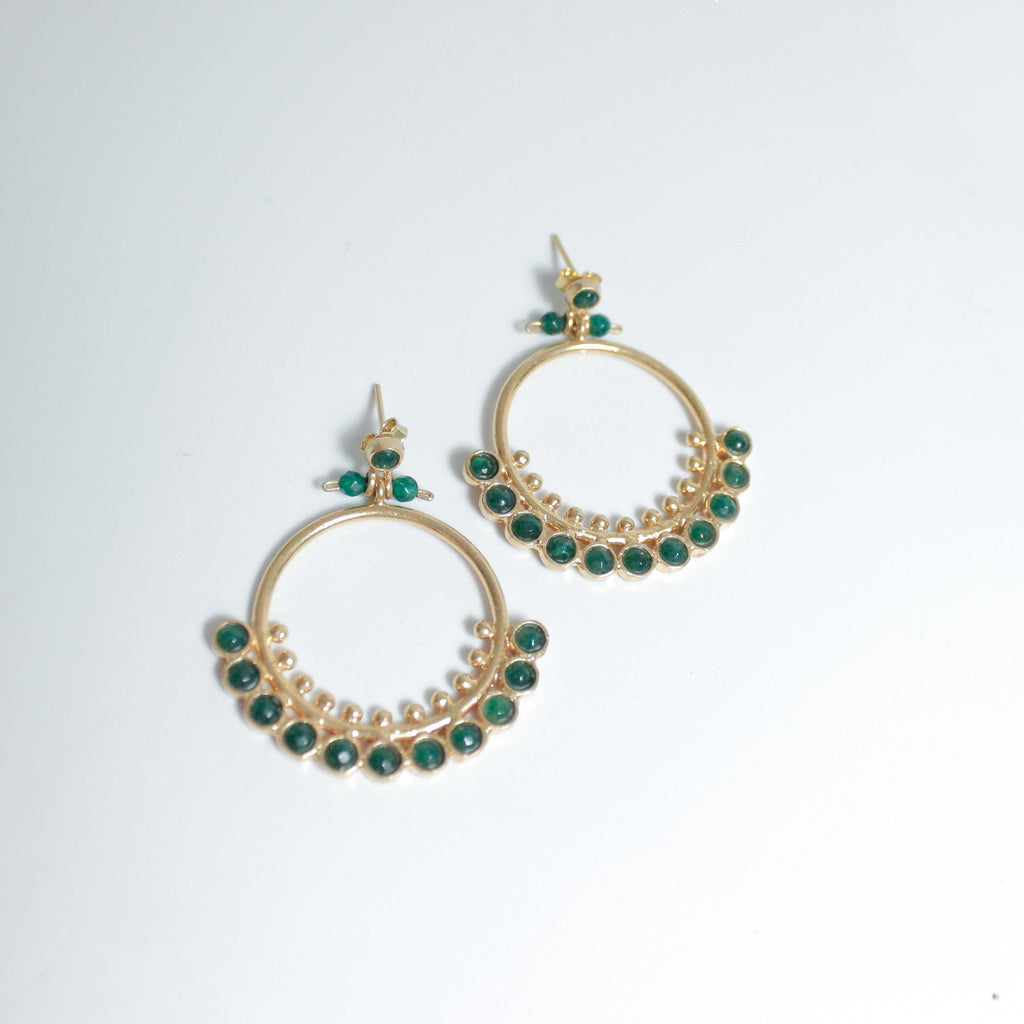 Jade Chance Beaded Hoop Earrings* - KAGN4 - Uneeka