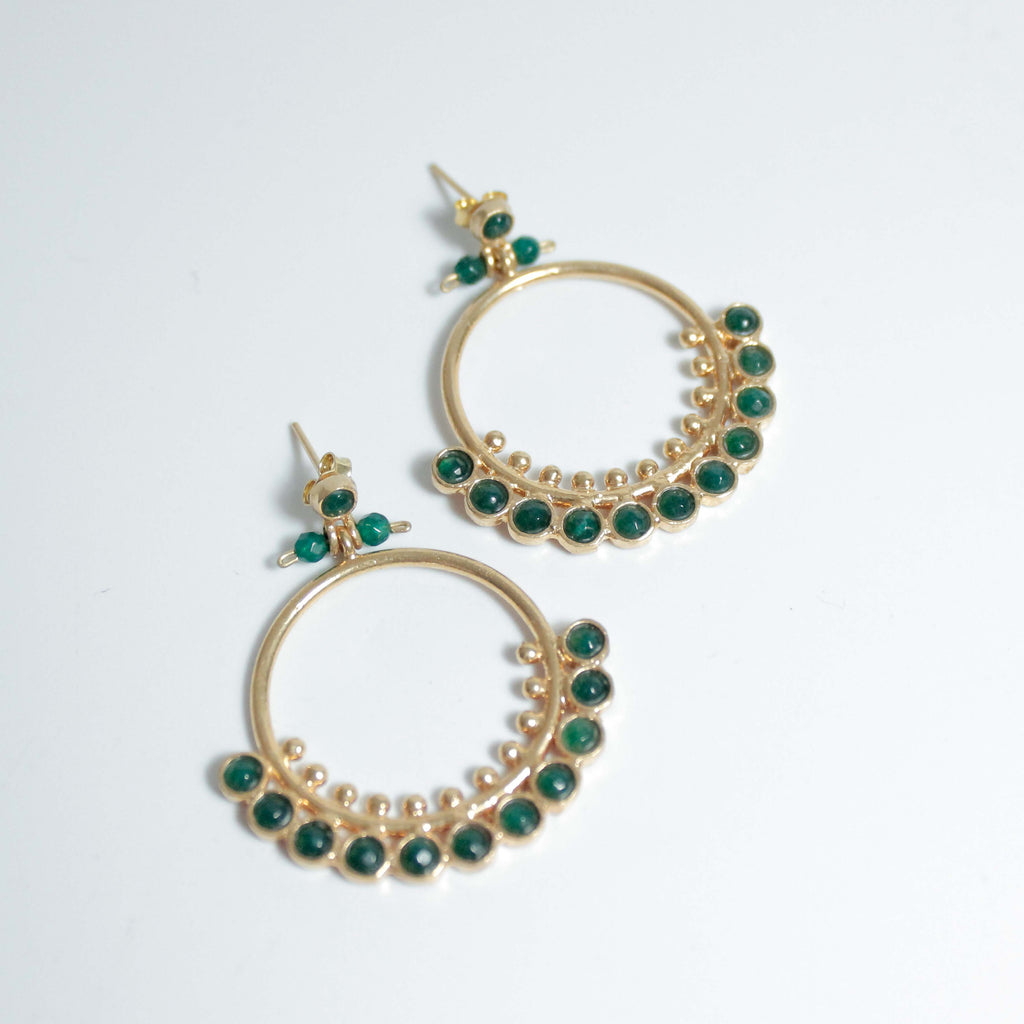 Jade Chance Beaded Hoop Earrings* - KAGN4 - Uneeka