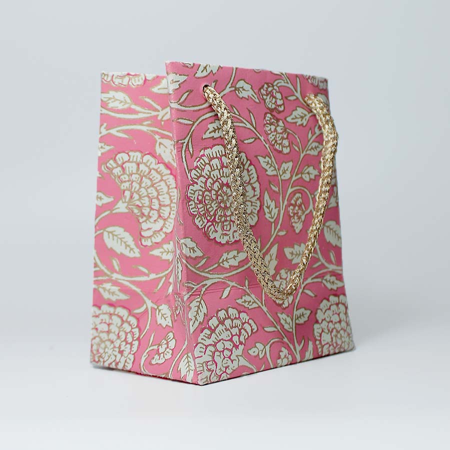 Jaipur Floral Gift Bags - GBG4002 - PINK - MINI - GIFT - Uneeka