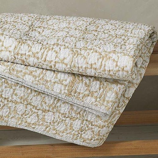 Jaipur Sand Hand Block Printed Bedcover - JHPQW - Uneeka