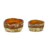 Janka Organic Shape Amber Glass Tealight Holder - JT1201 sml - Uneeka