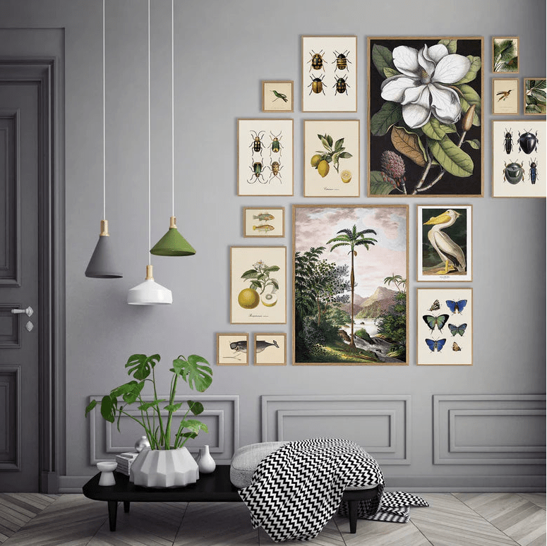 Jungle with Slim Palm Tree Framed Art Print - OFG 30x40 6101 - Uneeka