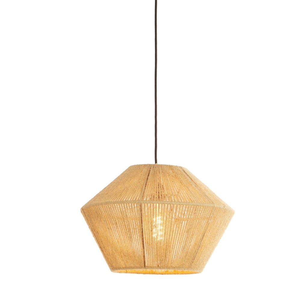 Jute Hexagonal Hanging Pendant Lamp - 2975876 - Uneeka