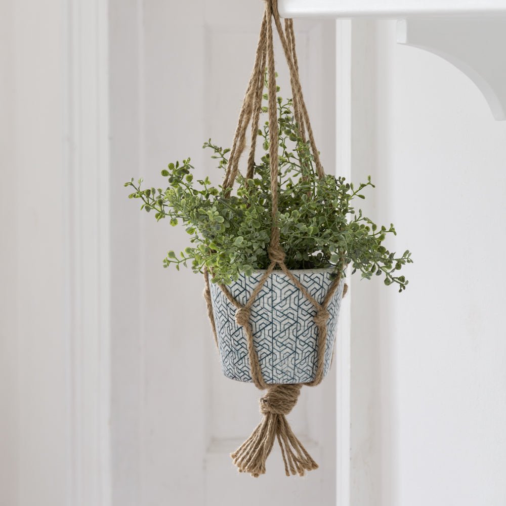 Jute Knotted Macrame Plant Hanger - LAN840 - Uneeka