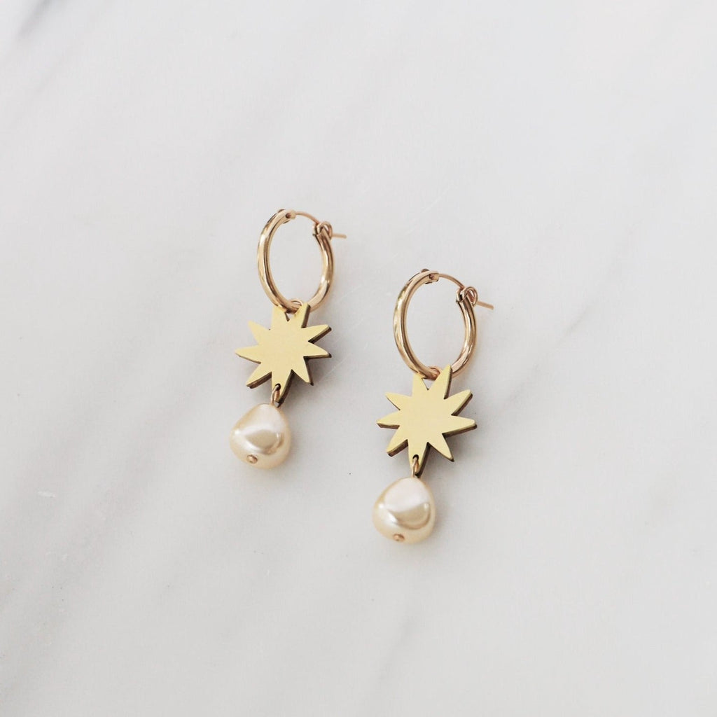 Kara Star Gold Hoops - C212601E/19 - Uneeka