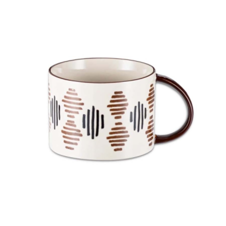 Karissa Brown & Black Pattern Ceramic Mug - KM2201 - B - Uneeka