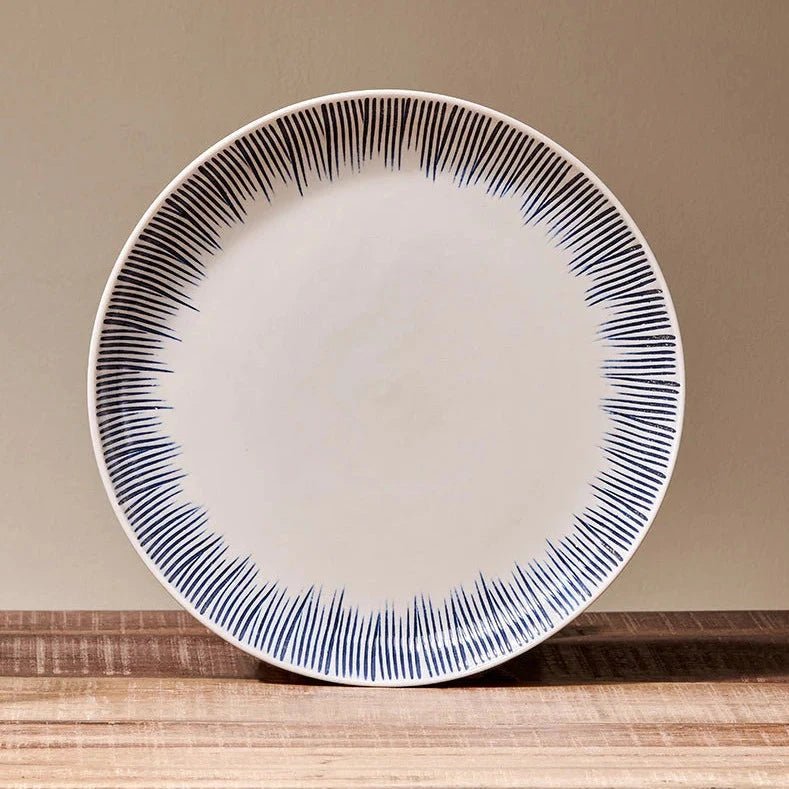 Karuma Blue & White Ceramic Dinner Plate - KS4901 KP0302 - Uneeka