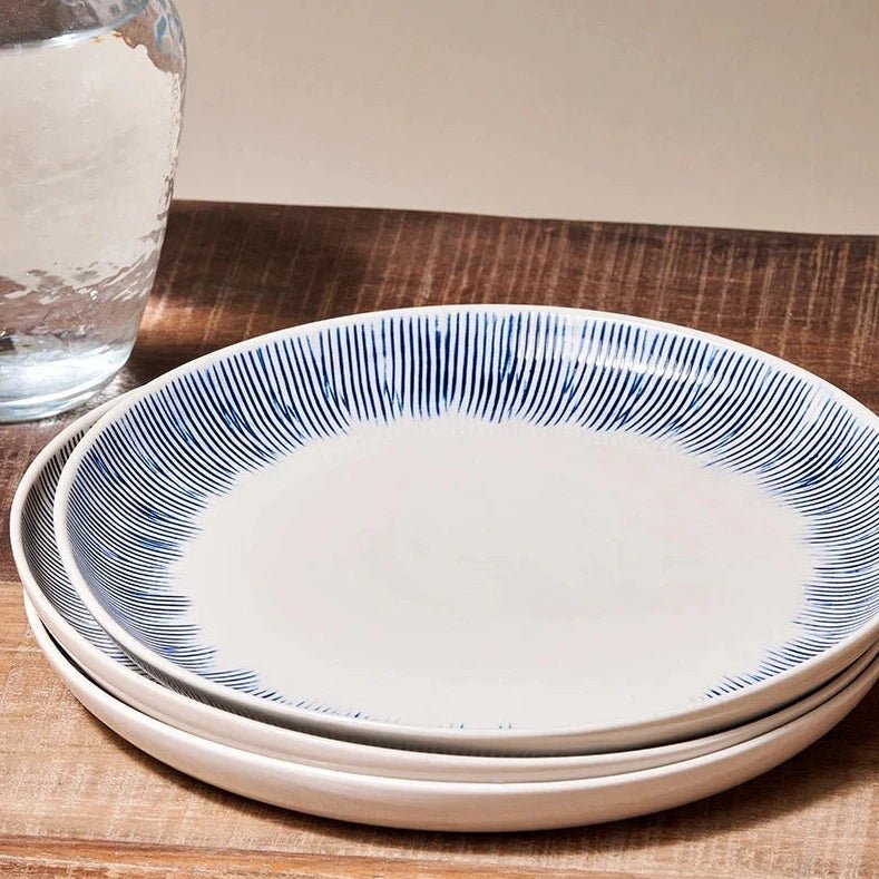 Karuma Blue & White Ceramic Dinner Plate - KS4901 KP0302 - Uneeka