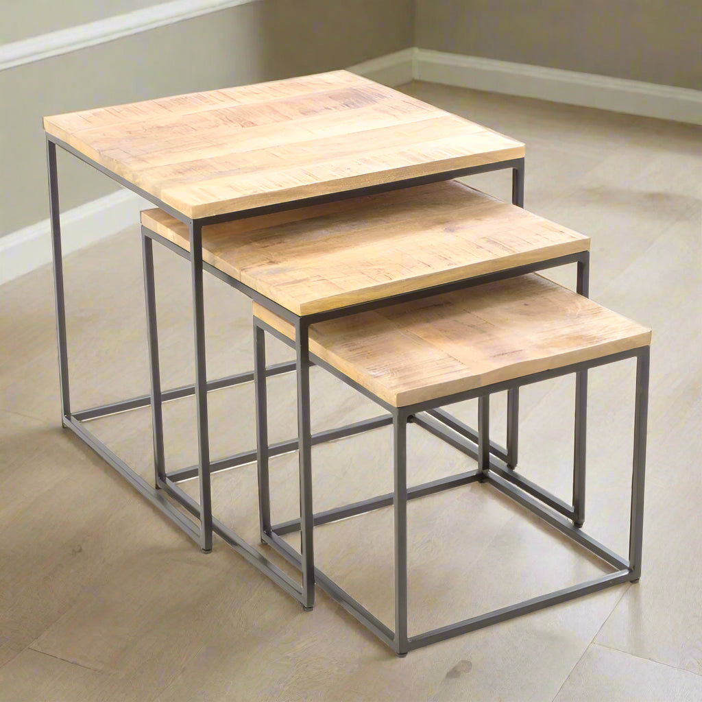 These Tables Kingdom Nest of Three Square Tables | Industrial & Practical | Uneeka