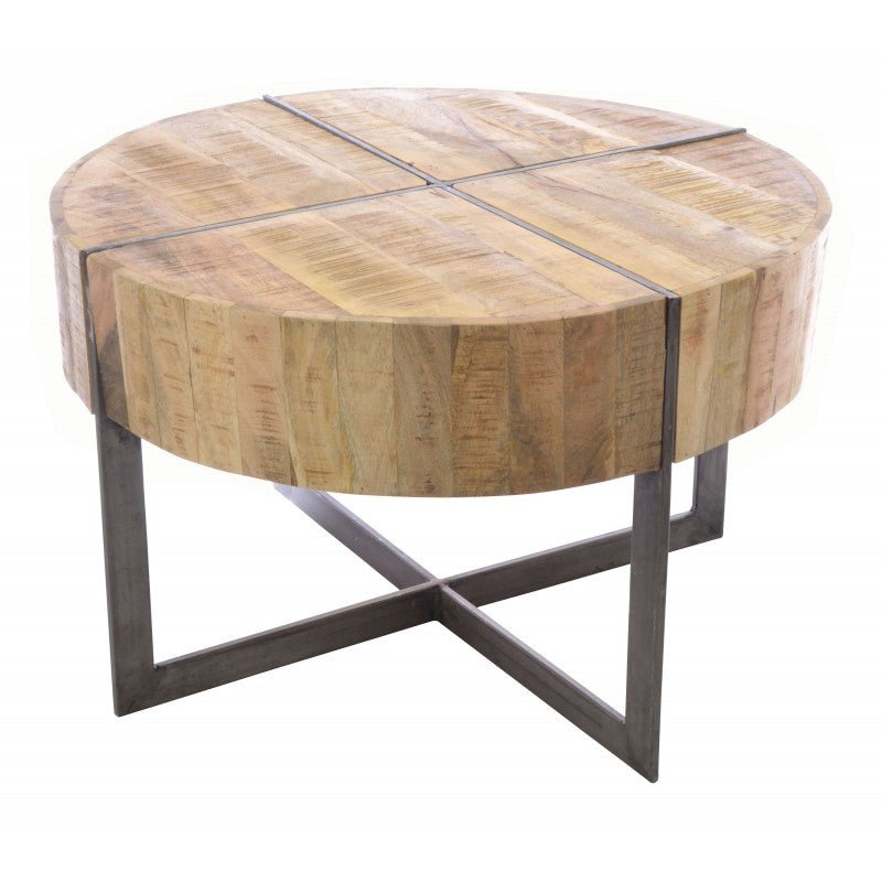 Kingdom Round Mango Wood Coffee Table - OLD05 - Uneeka