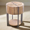 Kingdom Round Mango Wood Side Table - OLD04 - Uneeka