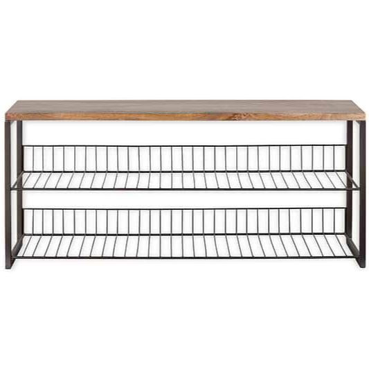 Kiyoma Iron & Natural Wood Low Standing Shelves - KA1801 - Uneeka