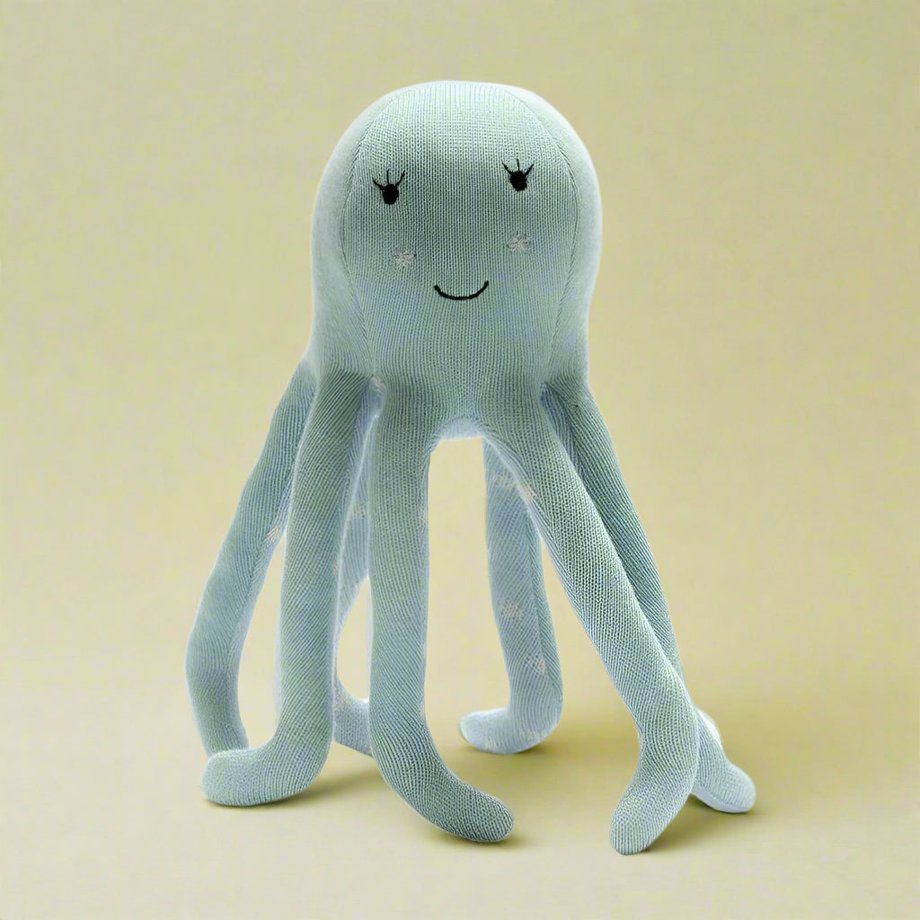 Knitted Organic Cotton Octopus Baby Soft Toy - BY5828 - Uneeka