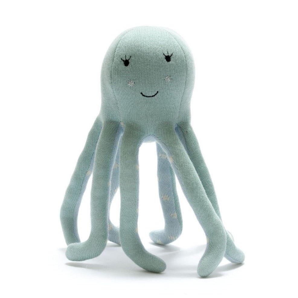 Knitted Organic Cotton Octopus Baby Soft Toy - BY5828 - Uneeka