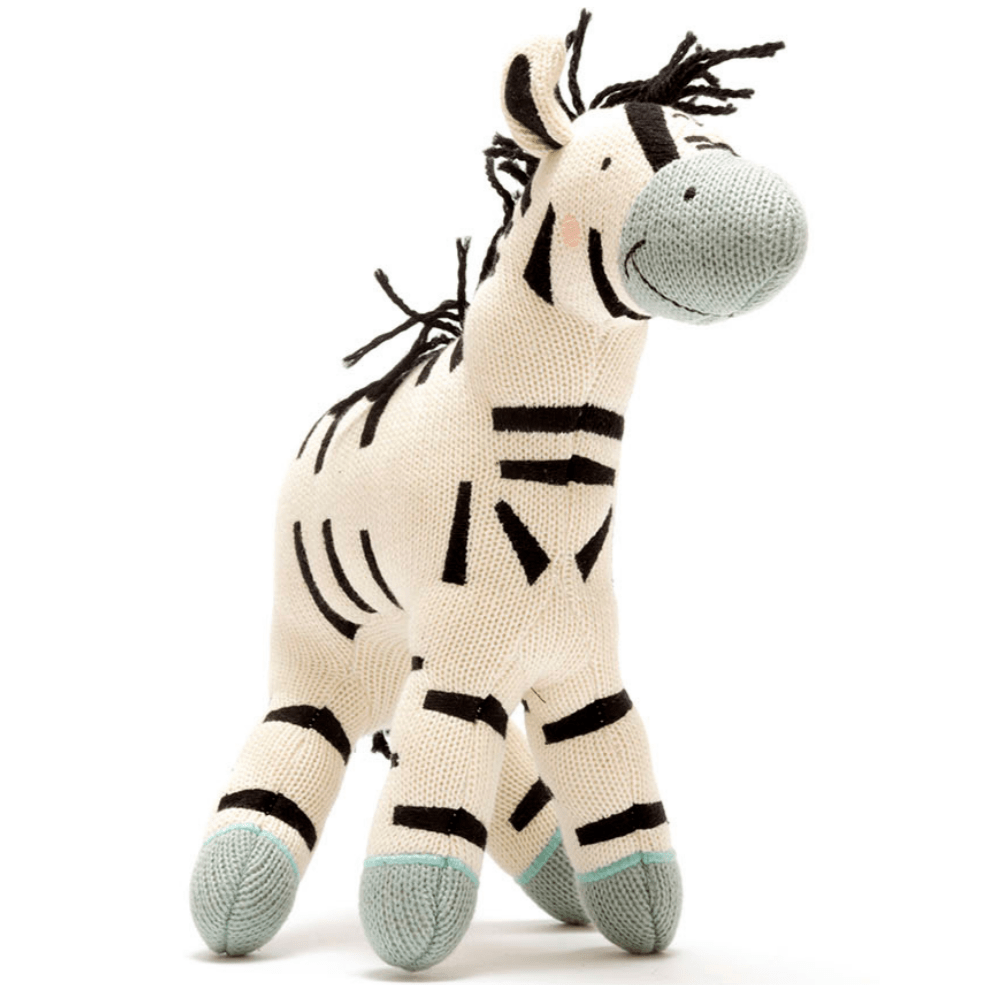 Knitted Organic Cotton Zebra Soft Toy - BY5807 - Uneeka