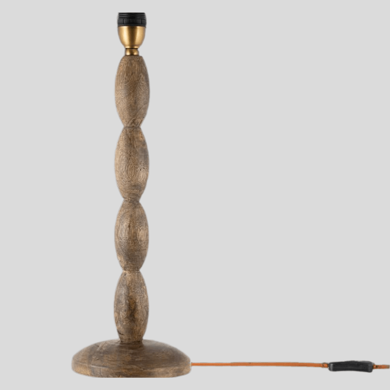 Konali Ash Finish Mango Wood Table Lamp Base - KL4401 - Uneeka