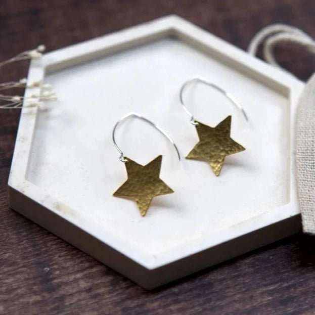 Large Assorted Shape Brass Earrings - LB008 - Uneeka