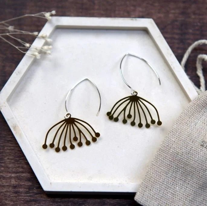 Large Assorted Shape Brass Earrings - LB012 Dandelion - Uneeka