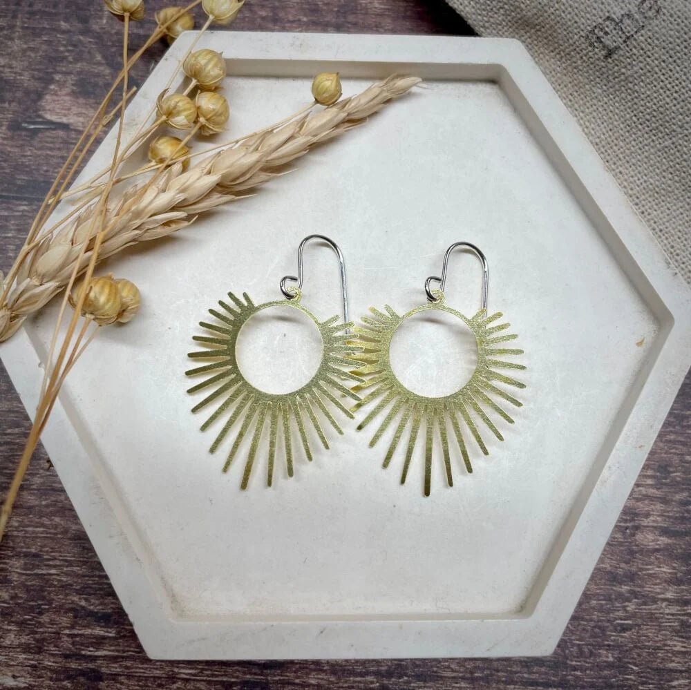 Large Assorted Shape Brass Earrings - LB023 - Uneeka