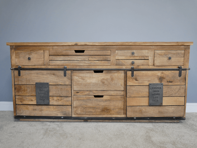 Large Industrial Mango Wood Sideboard - 6362 - Uneeka