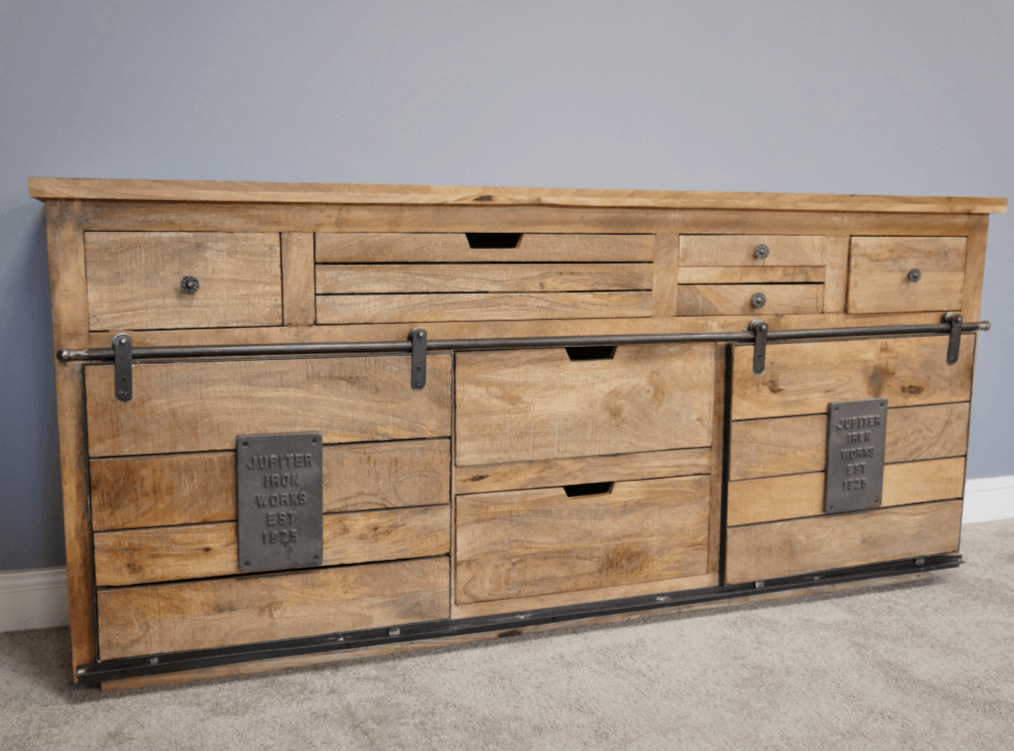 Large Industrial Mango Wood Sideboard - 6362 - Uneeka