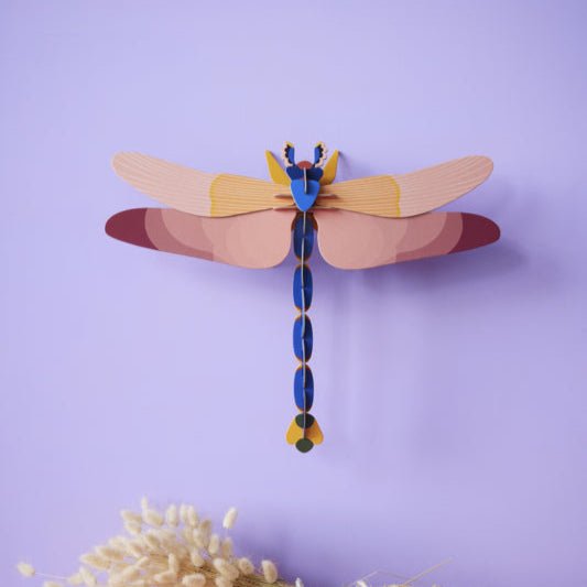 Large Pink Dragonfly Cardboard Model - TTM72 - Uneeka