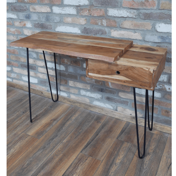 Layered Wood & Metal Desk - 8078 - Uneeka