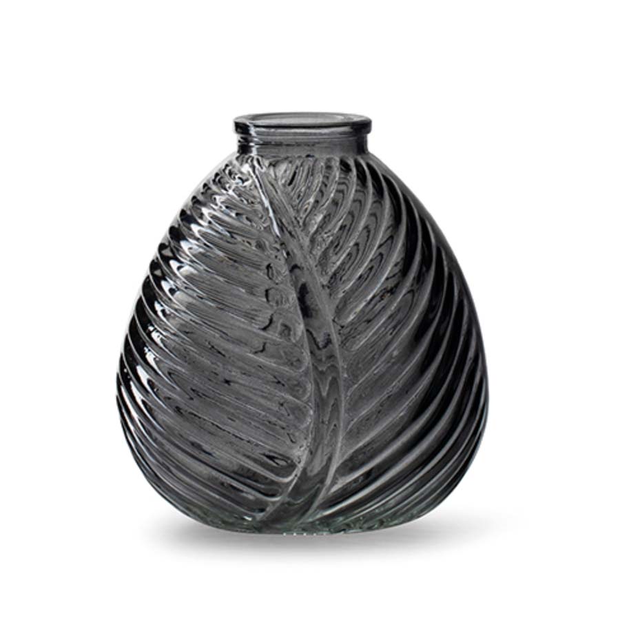 Leaf Shaped Glass Vase - CV01066 - SLATE - Uneeka