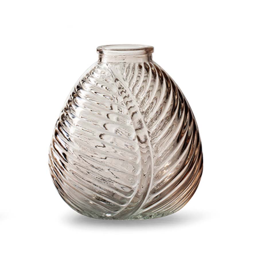 Leaf Shaped Glass Vase - CV01066 - STONE - Uneeka