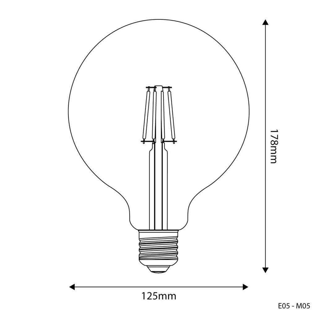 LED Clear Globe G125 4W E27 Bulb - BB - E05 - Uneeka