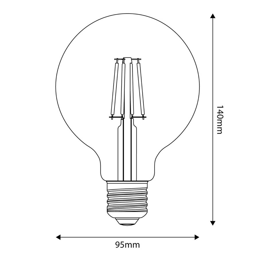 LED Clear Globe G95 4W E27 Bulb* - BB - E04 - Uneeka